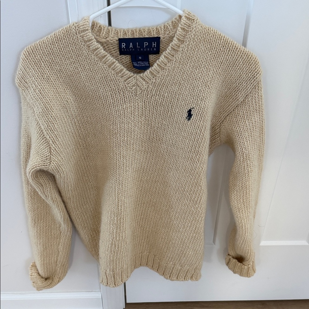 Ralph Lauren women’s  Beige V-Neck Sweater